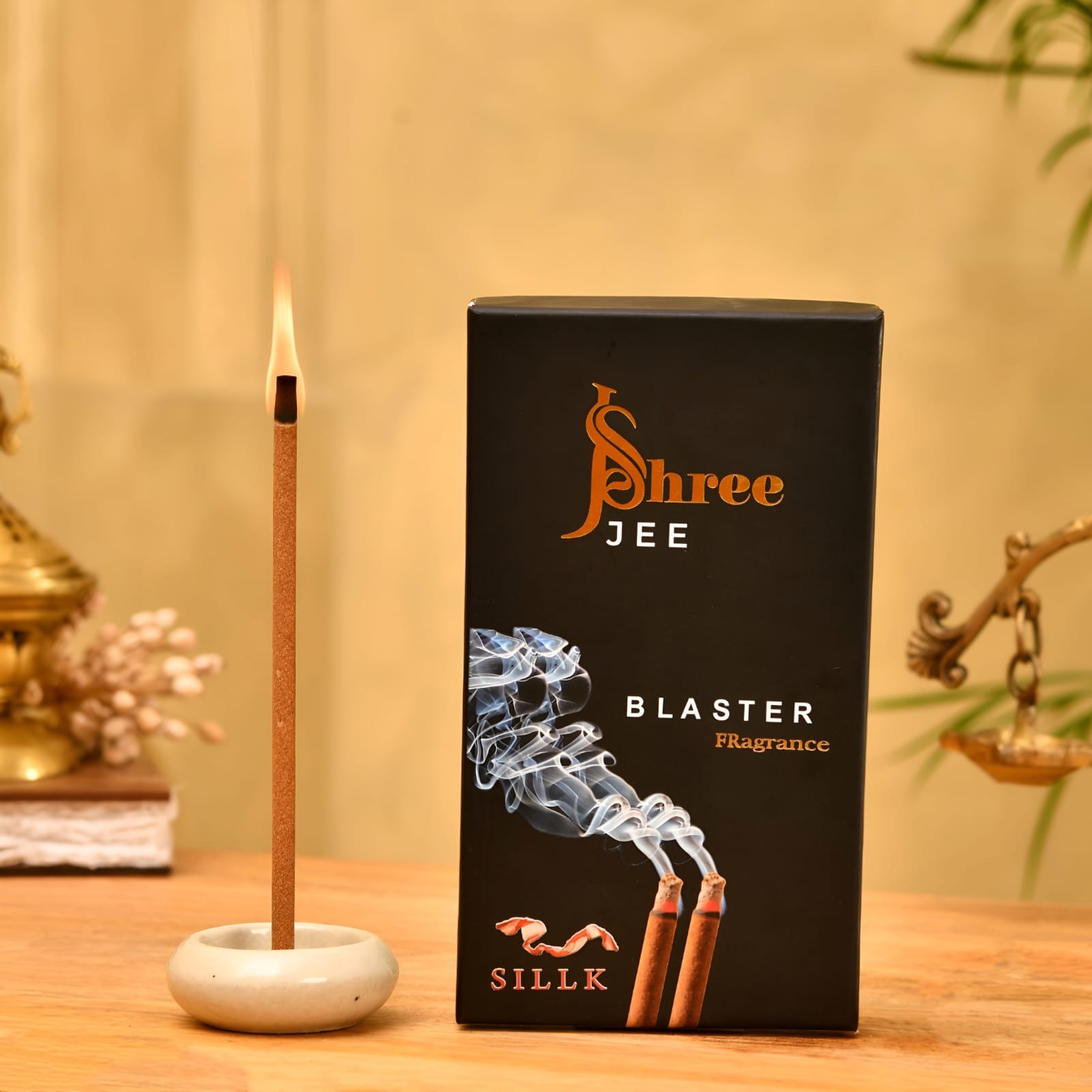 Incense ritual in a peaceful home corner